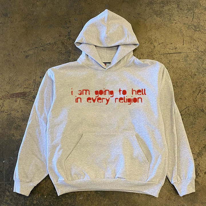 Vintage Parkour-Inspired Hooded Sweatshirt