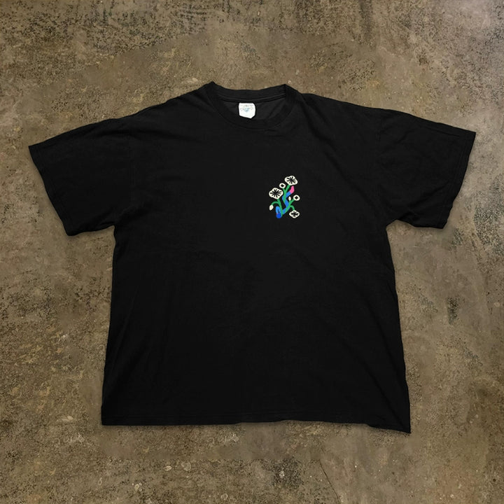 Vintage Floral Print Cotton Graphic Tee