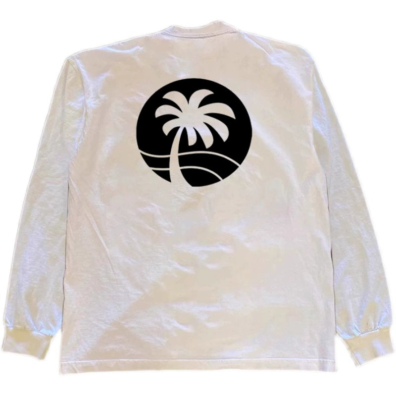 Minimalist Coconut Tree Design Long Sleeve T-Shirt