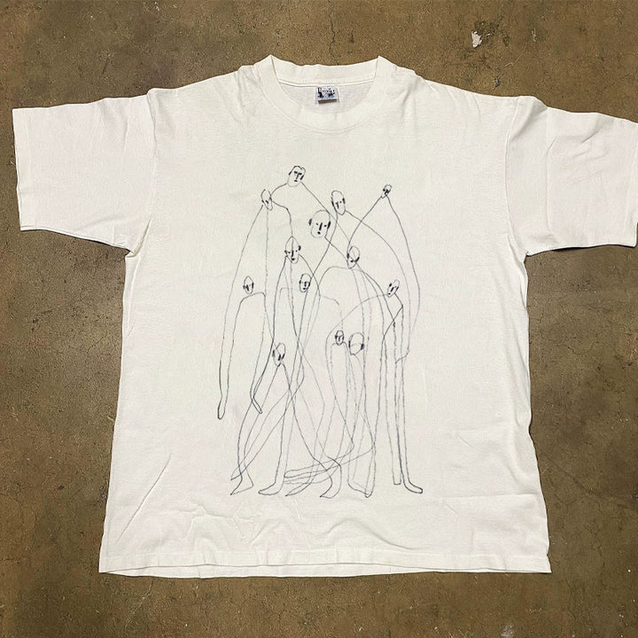 Heavy Abstract Hand Drawn Line Figures T-shirt