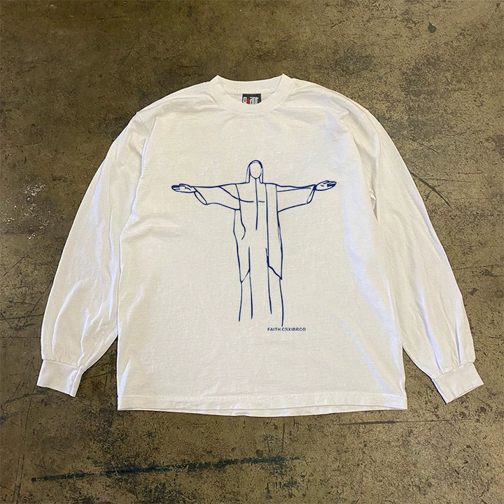 Streetwear Open Hands Long-Sleeved T-Shirt