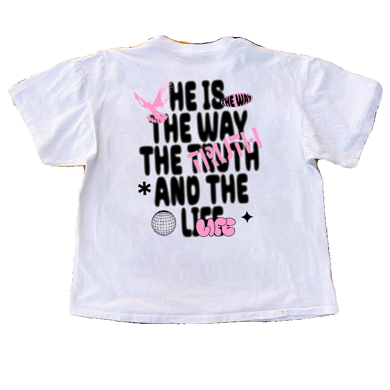 Bomb Studio Vibe Graphic Print Short Sleeve T-Shirt in White