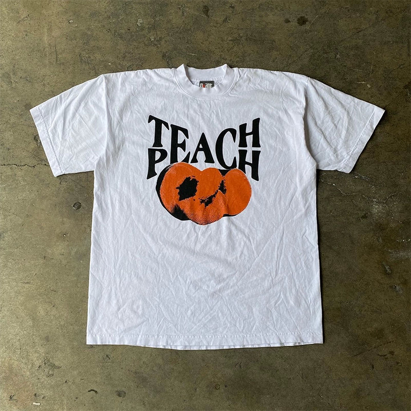 Peach Love Graphic Short-Sleeved T-Shirt