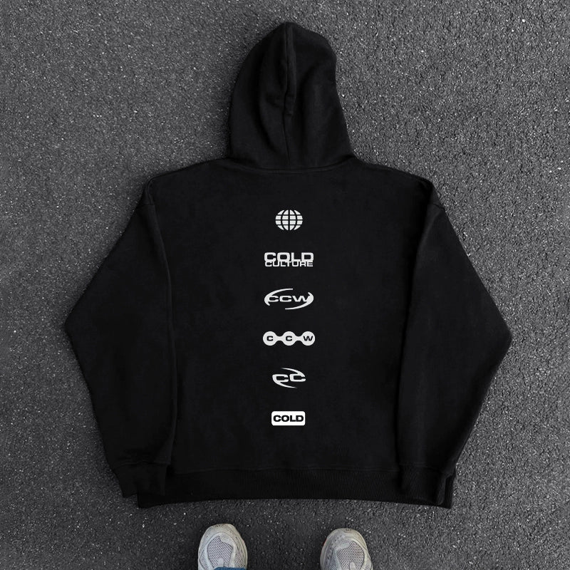 Trendy Street Style Graphic Hoodie