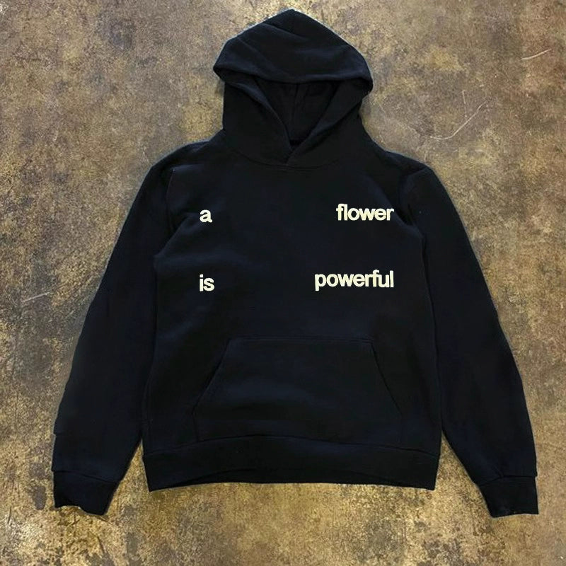 Bold Letter Graphic Hoodie with American Ins Style