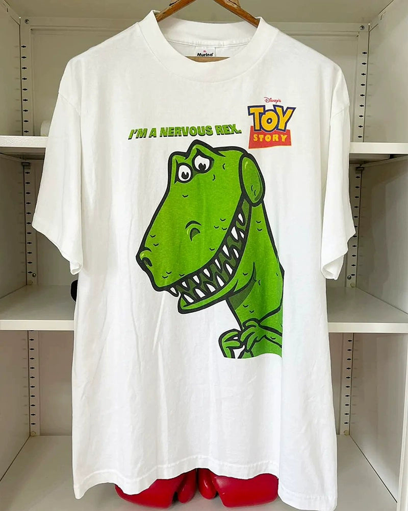 Toy Story Buzz Lightyear Short Sleeve T-Shirt in White Cotton