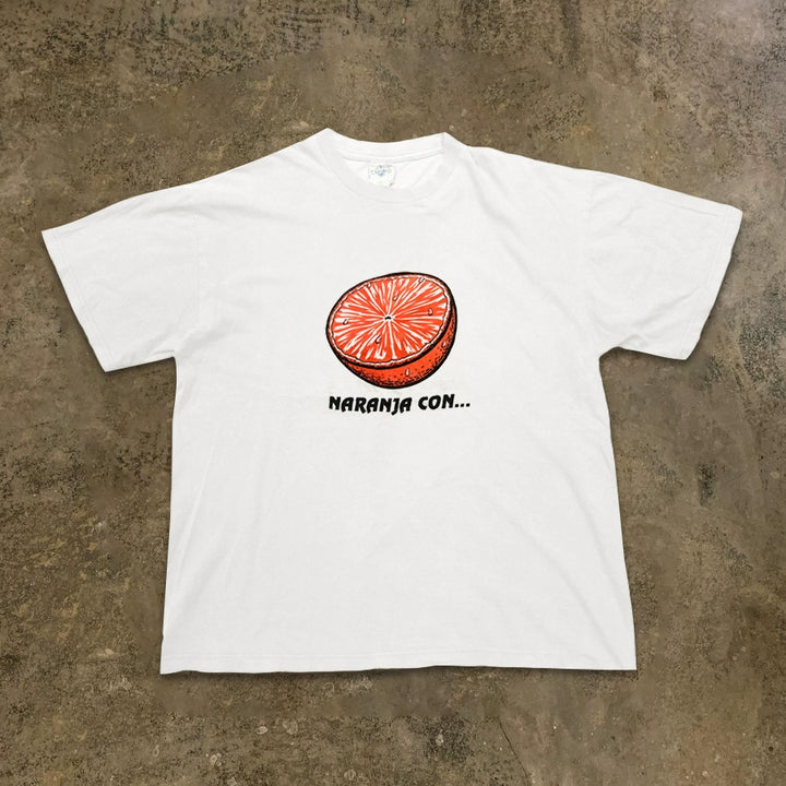 Vibrant Orange Illustration Vintage-Inspired Graphic Tee