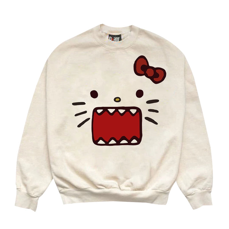 Vintage Cat Couple Crewneck Sweatshirt - Hong Kong Style Design