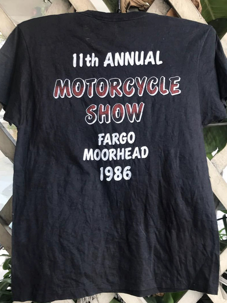 Retro American Motorcycle Style Print T-Shirt