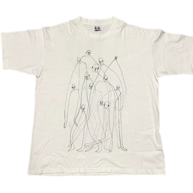 Heavy Abstract Hand Drawn Line Figures T-shirt