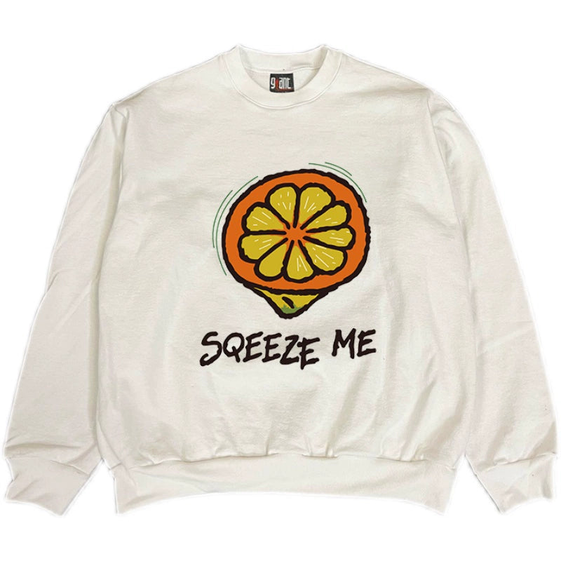 Vintage Squeezed Food Graphic Crewneck Sweatshirt