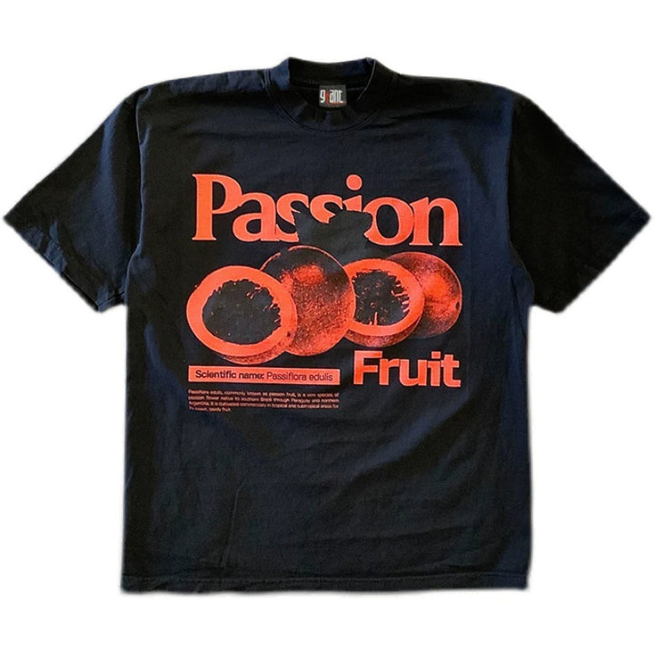 Heavyweight Passion Fruit Design Short Sleeve T-Shirt