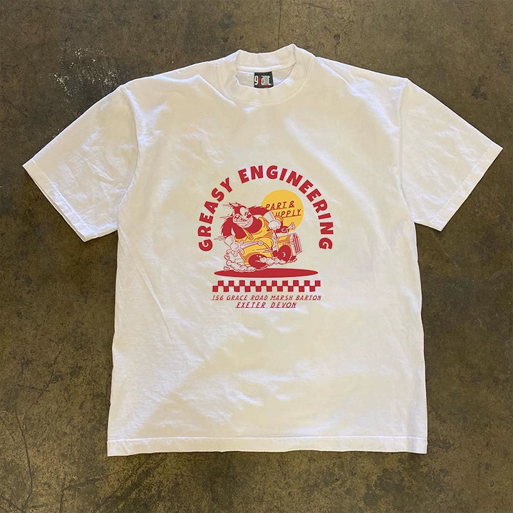 Greasy Engineering Hip-Hop Themed Short Sleeve T-Shirt