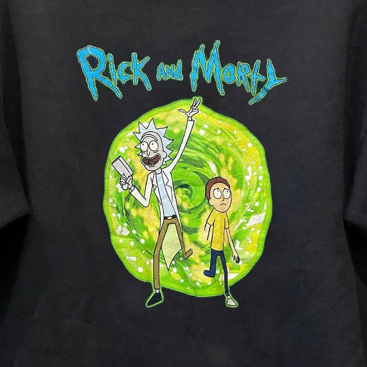 Retro Rick and Morty Streetwear Long-Sleeved Sweatshirts