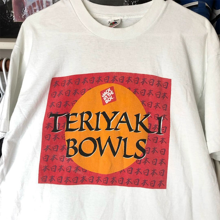 Trendy Teriyaki Print Short Sleeve T-Shirt