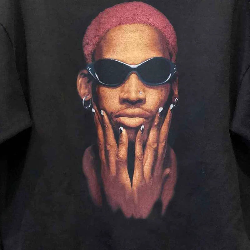 Rodman Hip-Hop Rock Portrait Graphic Sweater