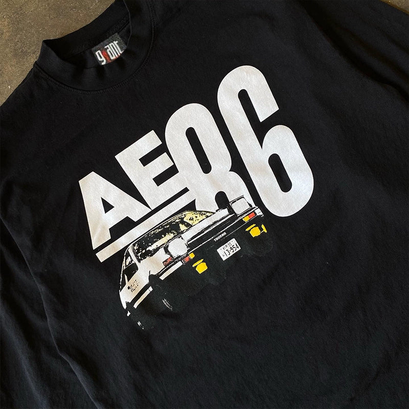 Hip-Hop AE86 Inspired Heavy Duty Long-Sleeved T-Shirt