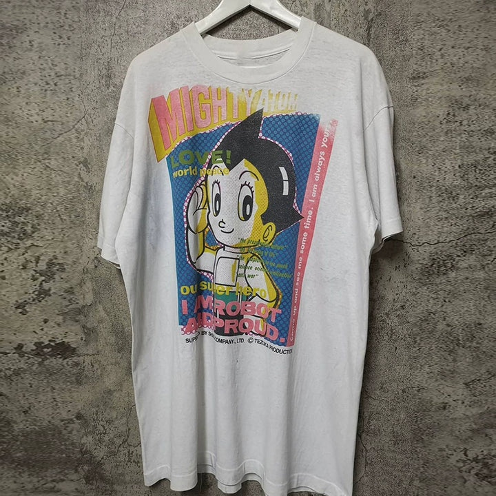 Vintage Cartoon Anime College Style T-Shirt