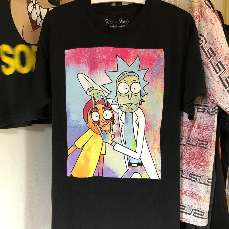 Rick and Morty Anime Street Trend Drop-Shoulder T-Shirts