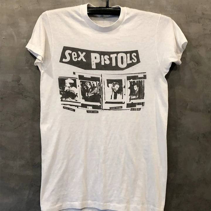 Sex Pistols Vintage Punk Rock Cotton Crew Neck T-Shirt