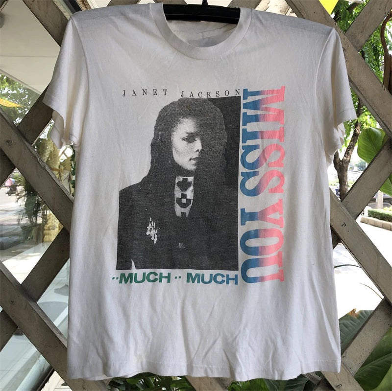 Janet Jackson Portrait Cotton T-Shirt