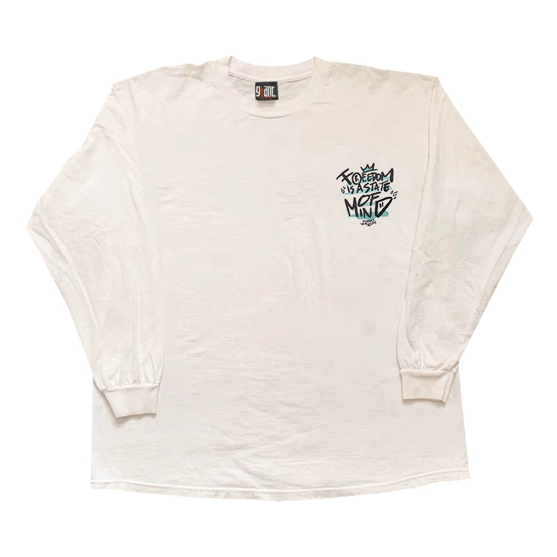 Heavyweight Crown Graffiti Print Long-Sleeved T-shirt