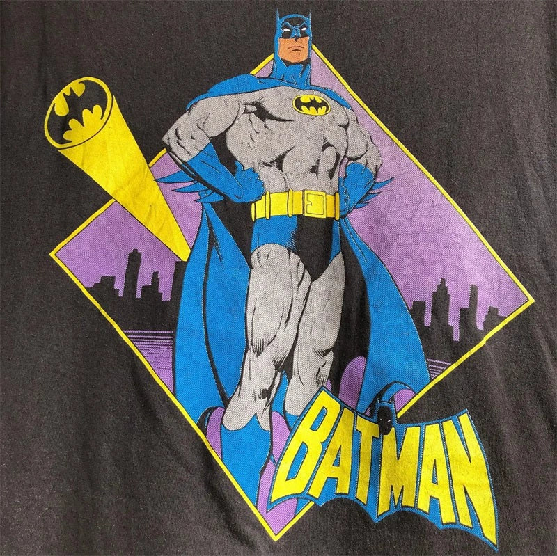 Classic Batman Anime College Style Heavy Cotton Graphic Tee