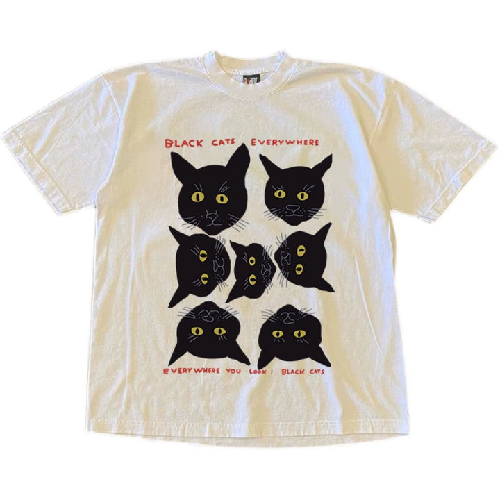 Blockbuster Black Cat Hip Hop Couple Tee