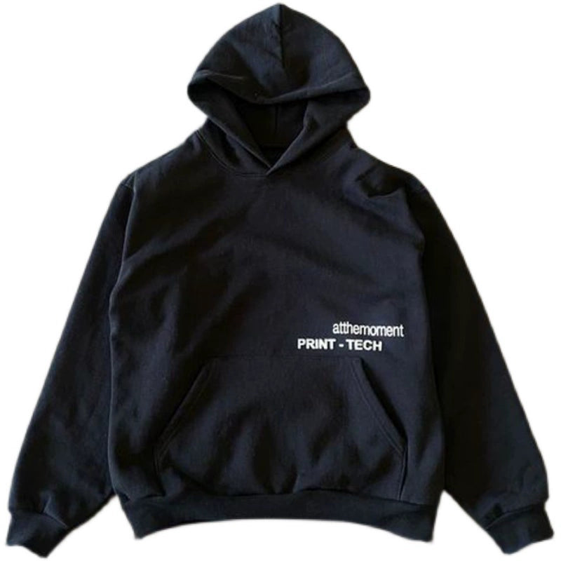 Oversize Black Minimalist Hoodie