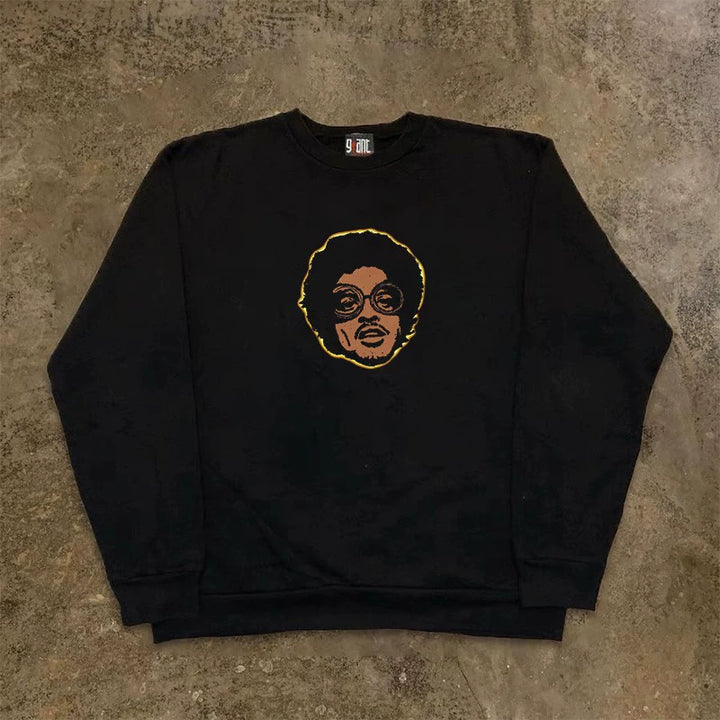 Exploding Head Vintage Hip Hop Crew Neck Sweatshirt