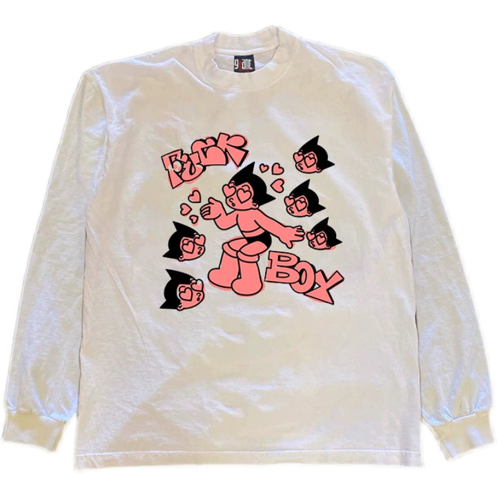 Love-Filled Eyes Graphic Long-Sleeved T-Shirt