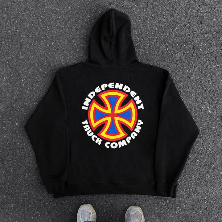 Black Hip-Hop Streetwear Hoodie