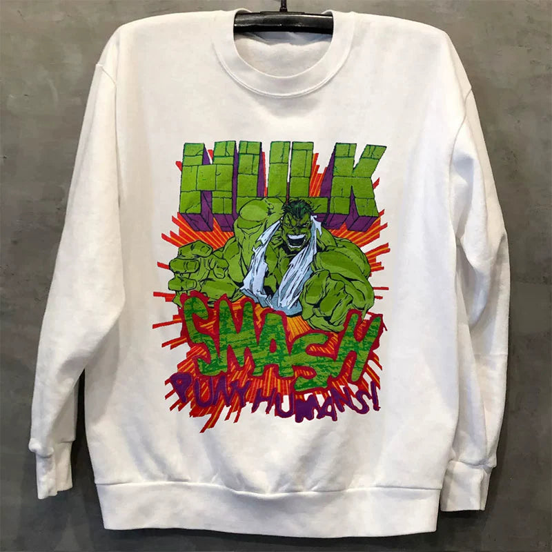 Retro Anime Hulk Long Sleeve Sweatshirt