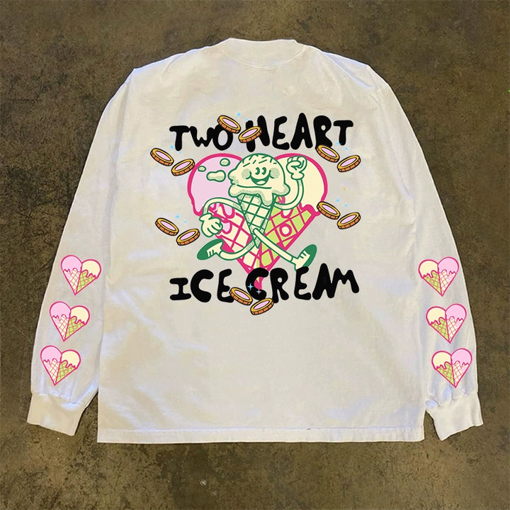 Impenetrable Love Ice Cream Graphic Long-sleeved T-shirt