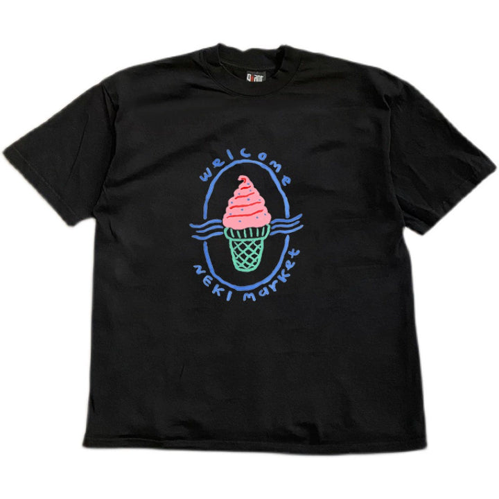 Retro Ice Cream Graphic Tee with Heavy Impermeable Design