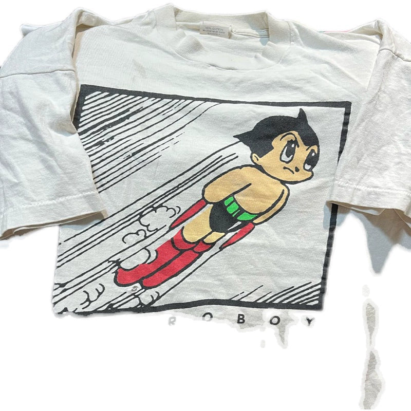 Flying Astro Boy Cartoon Print T-Shirt