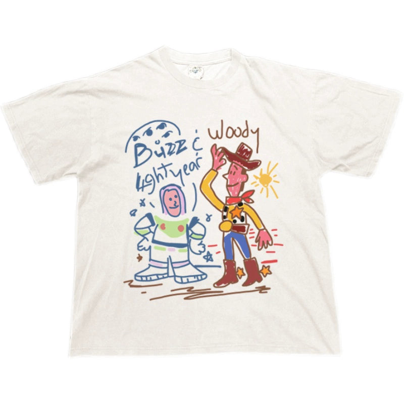 Cartoon Graffiti Art Short Sleeve Tee