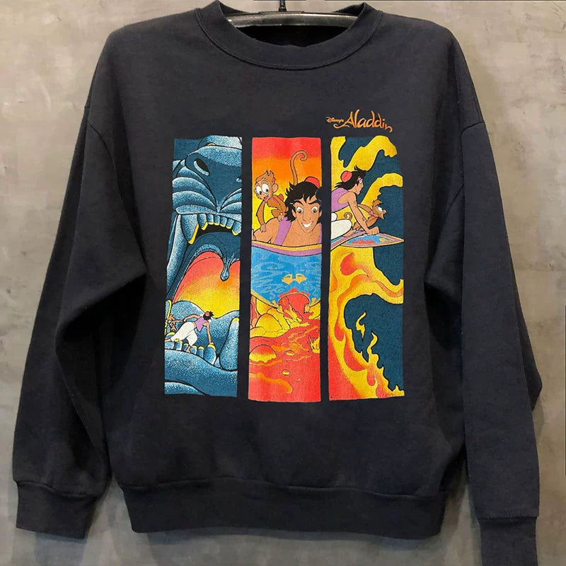 Vintage Cartoon Aladdin Magic Lamp Sweatshirt