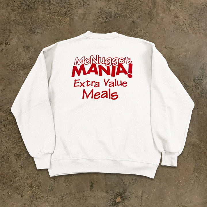 Unique Typography White Crew Neck Sweatshirt