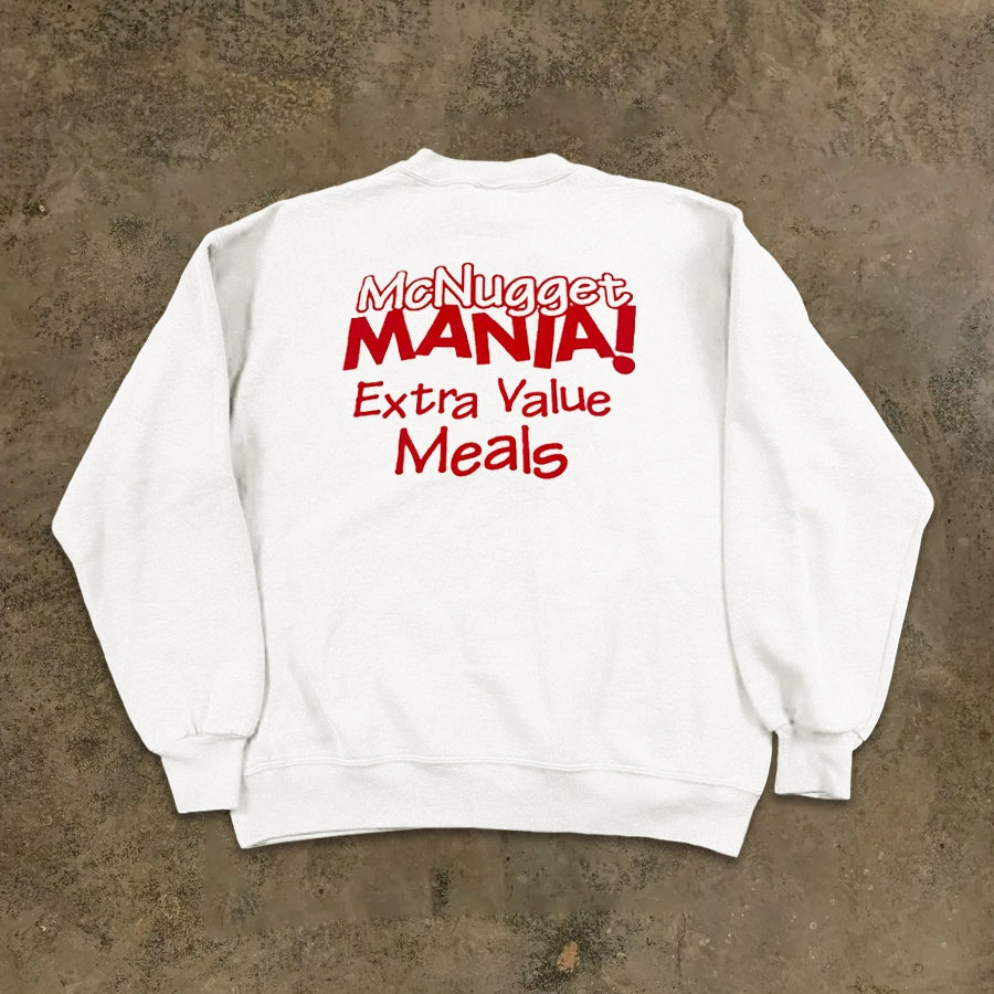 Unique Typography White Crew Neck Sweatshirt