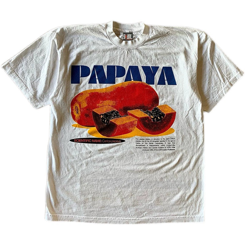 Papaya-Inspired Niche Graphic Short-Sleeved T-Shirt