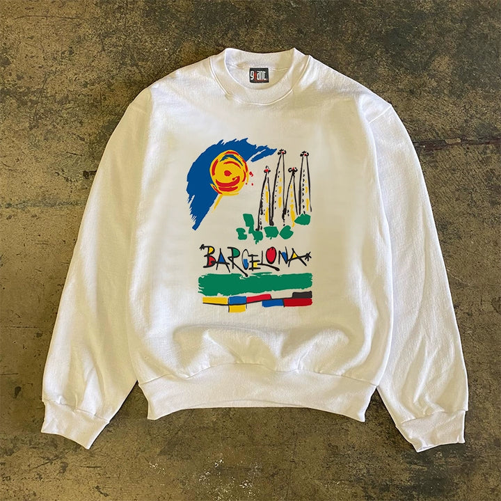 Graffiti-Inspired Vintage Crewneck Sweatshirt