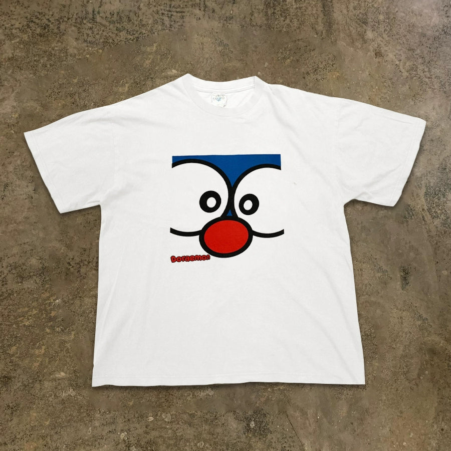 Doraemon Cartoon Print White Cotton T-Shirt