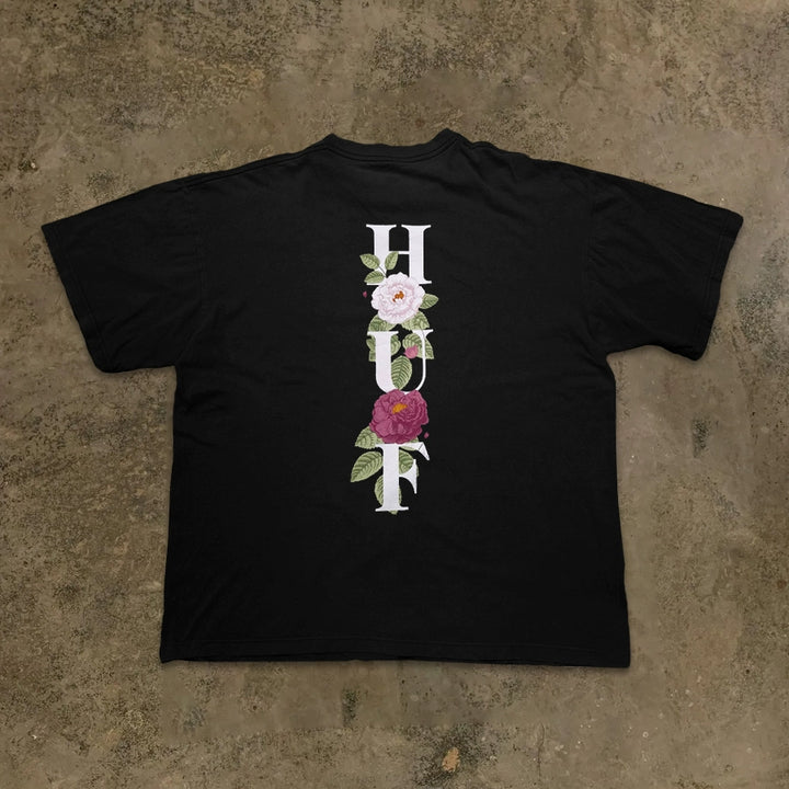Vintage Floral Streetwear T-Shirt with Retro Rose Design