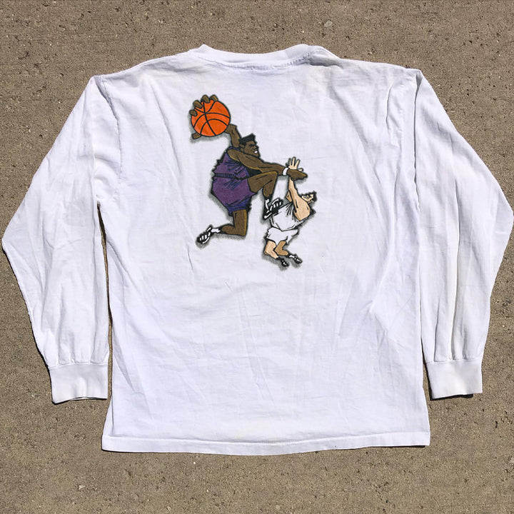 Cotton Streetwear Basketball Graphic Long Sleeve T-Shirt