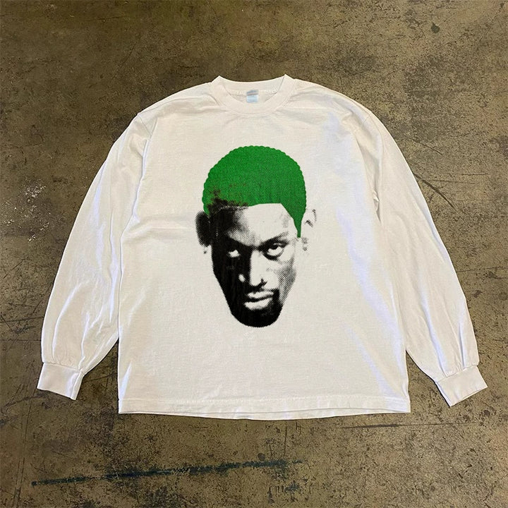 Retro Rodman Graphic Long Sleeve T-Shirt