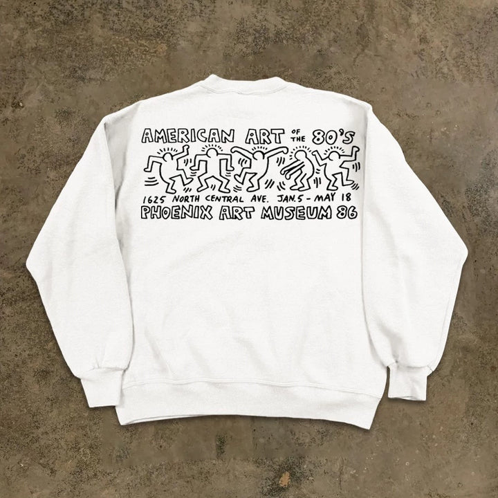 Keith Haring Black & White Graphic Sweatshirt