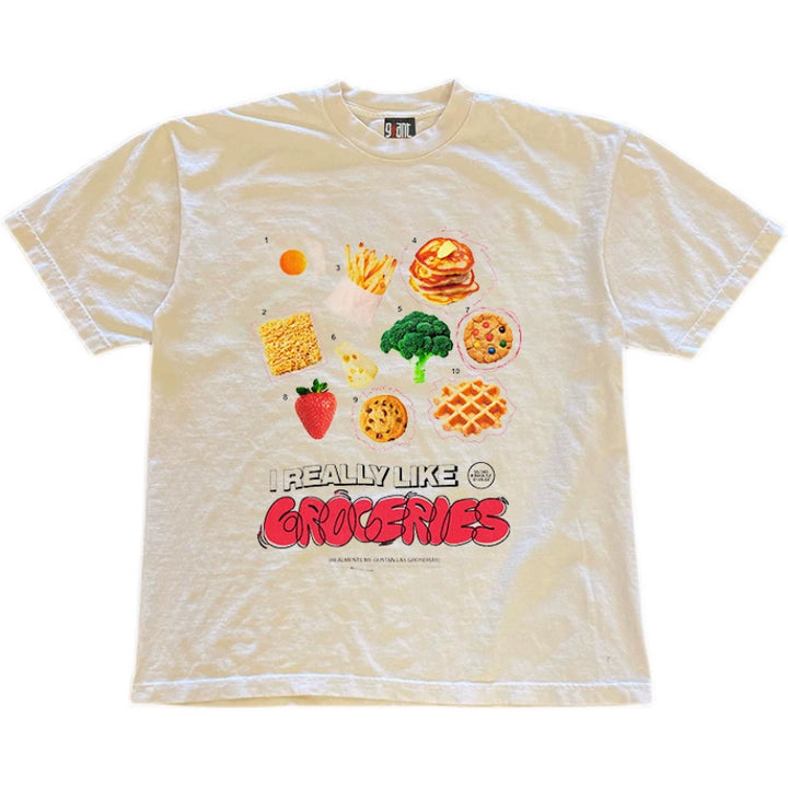 Niche Design Hong Kong Style Food-Inspired Short-Sleeved T-Shirt