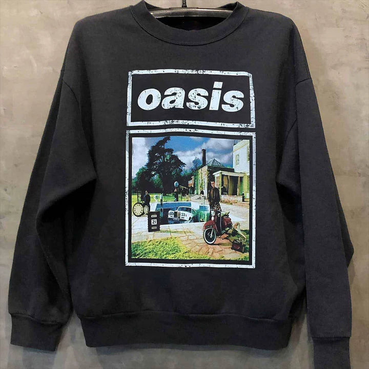 Oasis Punk Rock Vintage Crew Neck Sweatshirt