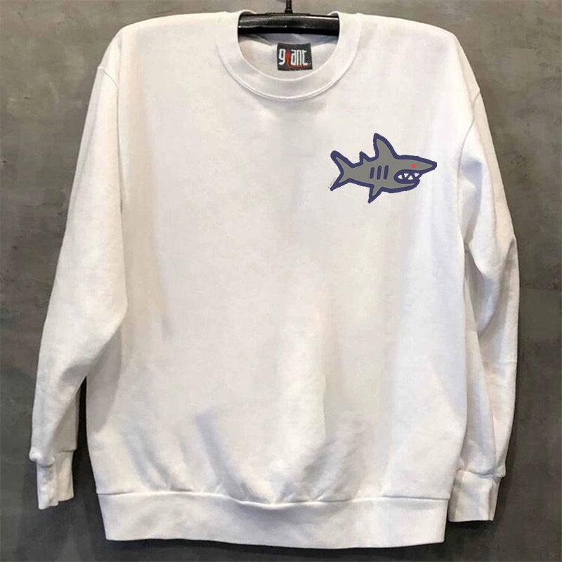 Vintage Red-Eyed Shark Design Sweatshirt